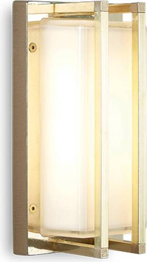 Utendørs vegglampe Ice Cubic 3413, natur messing