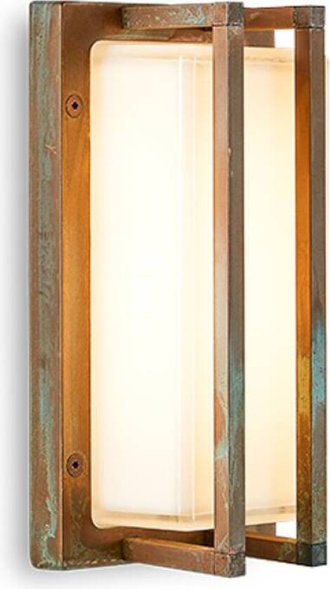 Utendørs vegglampe Ice Cubic 3413, antikk messing