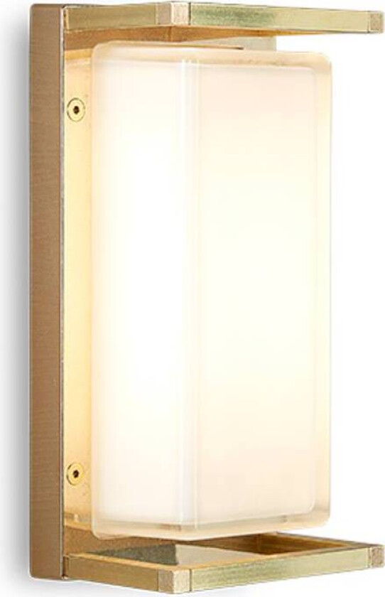 Utendørs vegglampe Ice Cubic 3412, natur messing