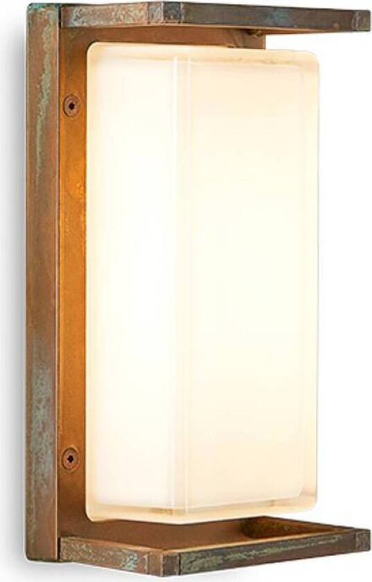 Utendørs vegglampe Ice Cubic 3412, antikk messing