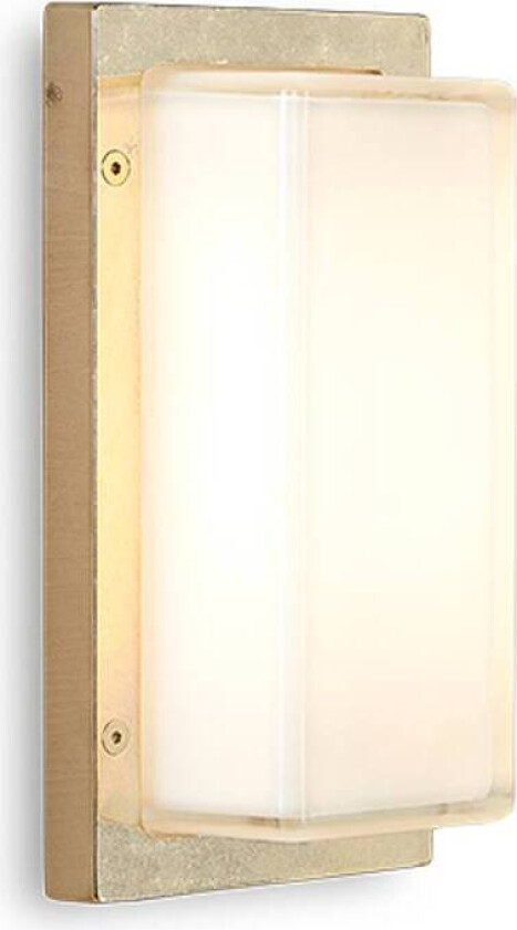 Utendørs vegglampe Ice Cubic 3410, natur messing