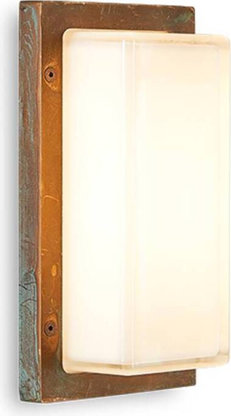 Utendørs vegglampe Ice Cubic 3410, antikk messing