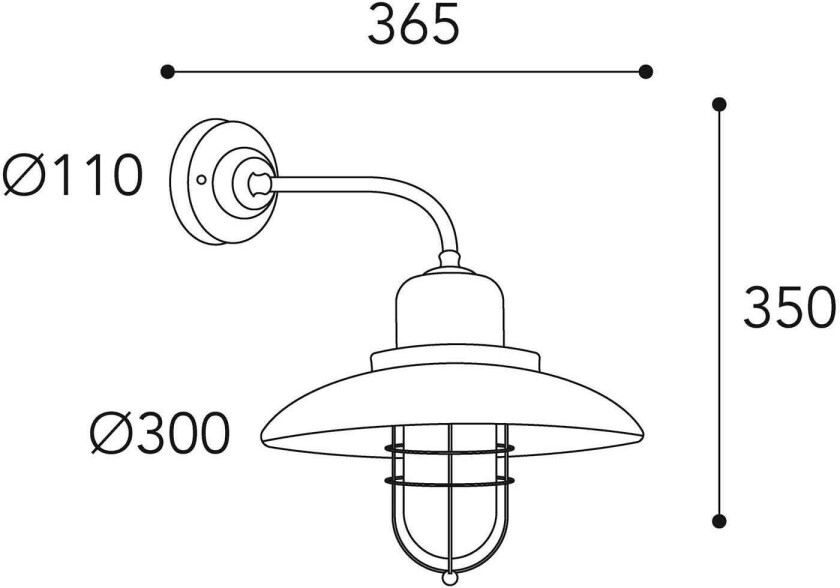 Patio Cage 3303 vegglampe antikk messing/klar