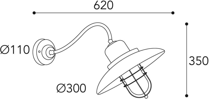 Patio Cage 3301 vegglampe antikk messing/klar