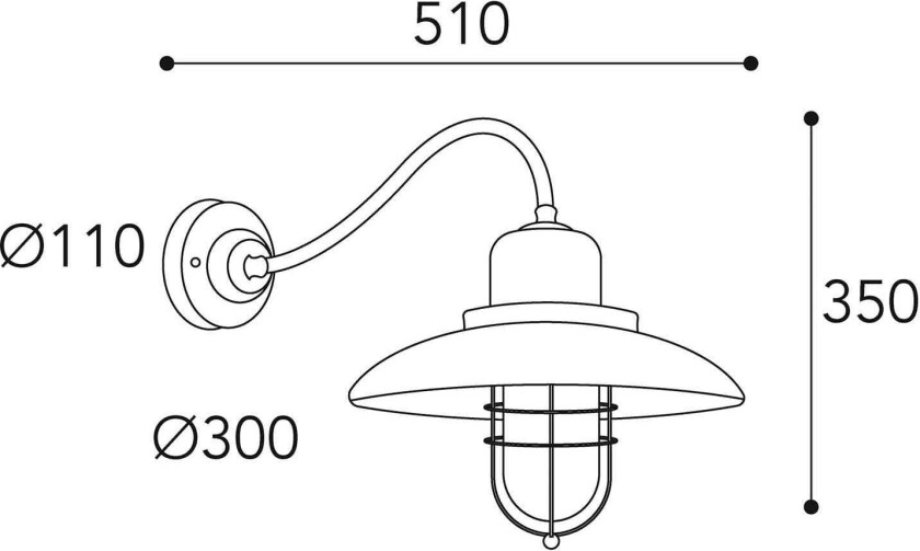 Patio Cage 3300 vegglampe antikk messing/klar