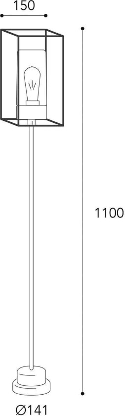 Cubic³ 3371 veilampe antikk messing/klar