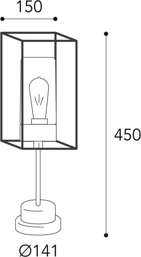 Cubic³ 3369 sokkellampe antikk messing/opal