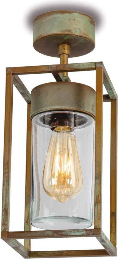 Taklampe Cubic³ 3367 messing, antik/klar