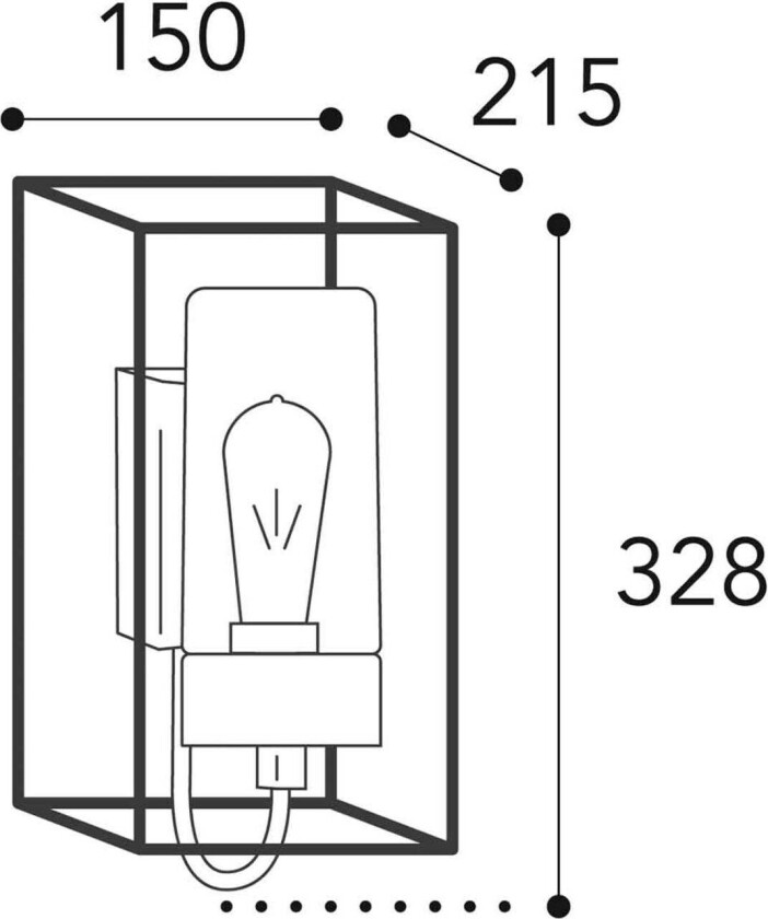 Cubic³ 3362 utendørs vegglampe antikk messing/opal