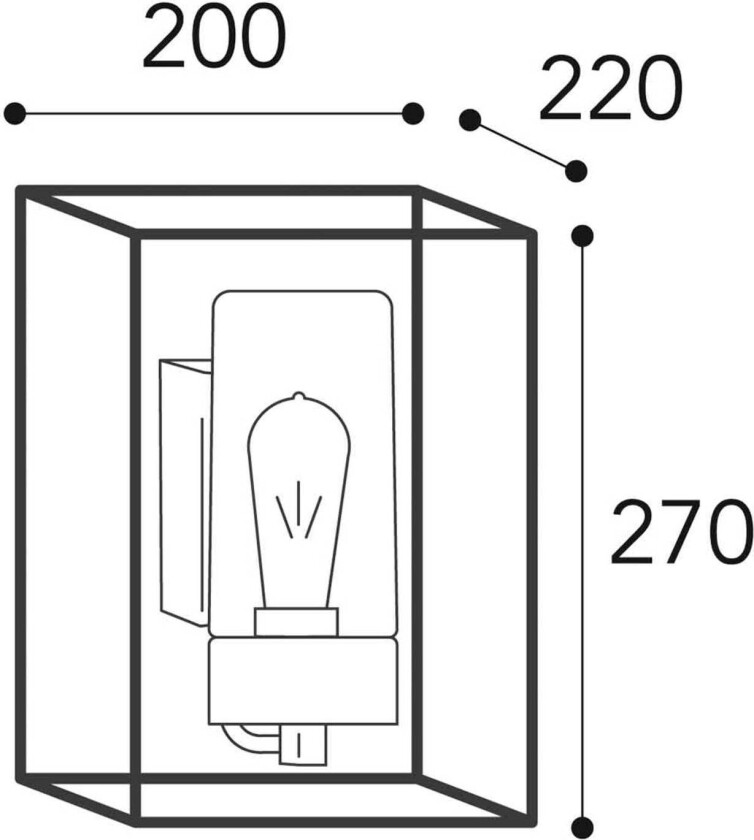 Cubic³ 3363 utendørs vegglampe antikk messing/klar