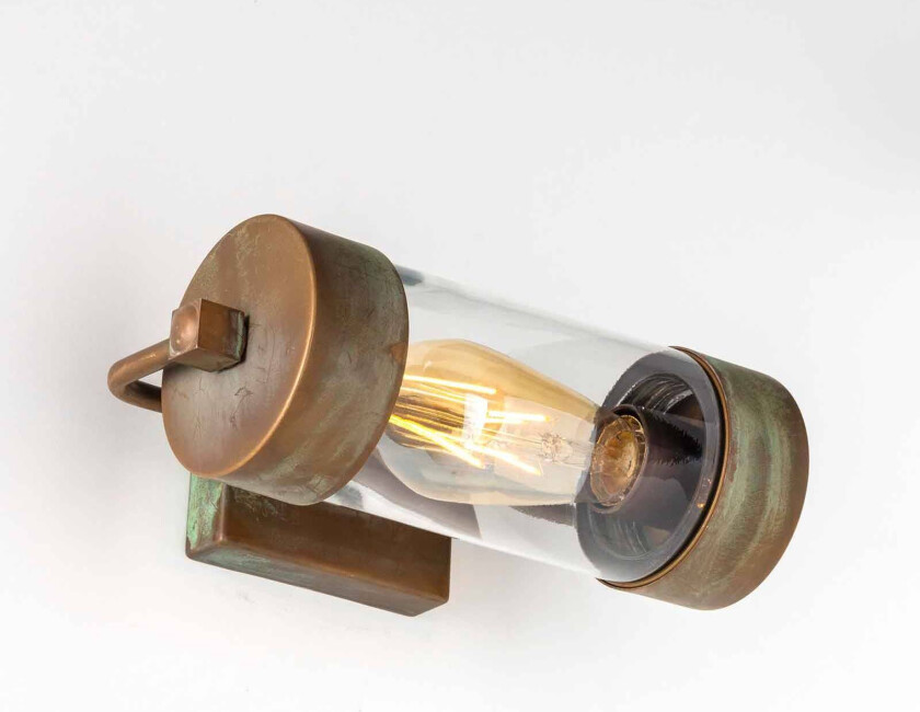 Silindar 3389 utendørs vegglampe, messing/klar