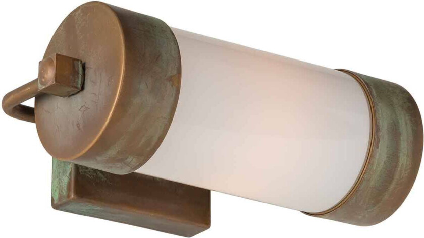 Silindar 3389 utendørs vegglampe, messing/opal