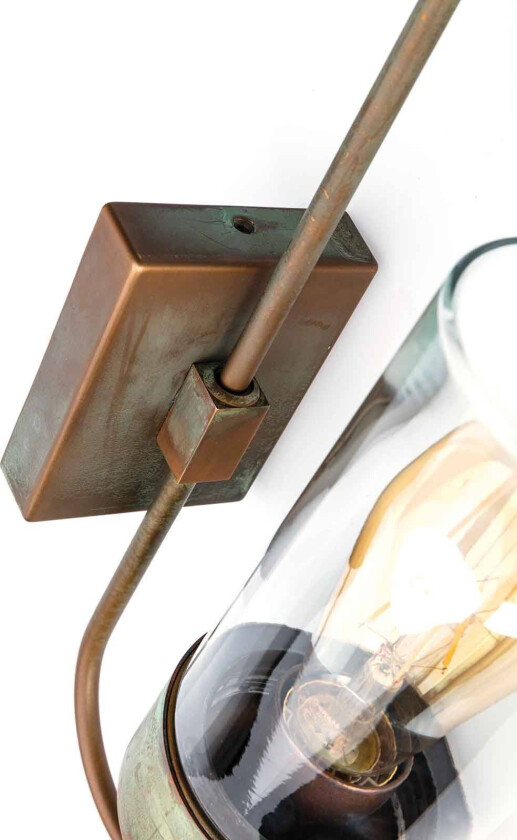 Silindar 3356 utendørs vegglampe, messing/klar