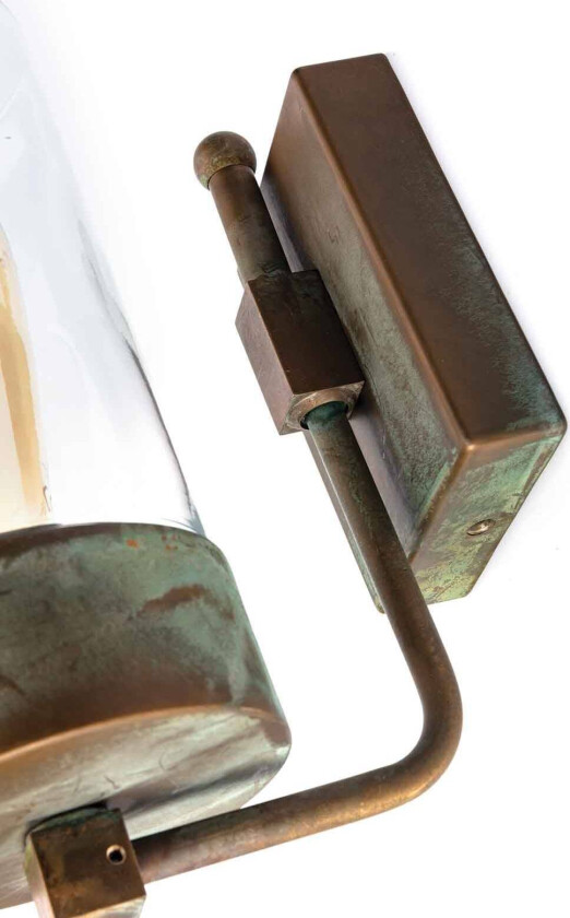 Silindar 3390 utendørs vegglampe, messing/klar