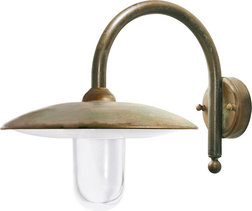 Casale utendørs vegglampe, dybde 42 cm, antikk messing