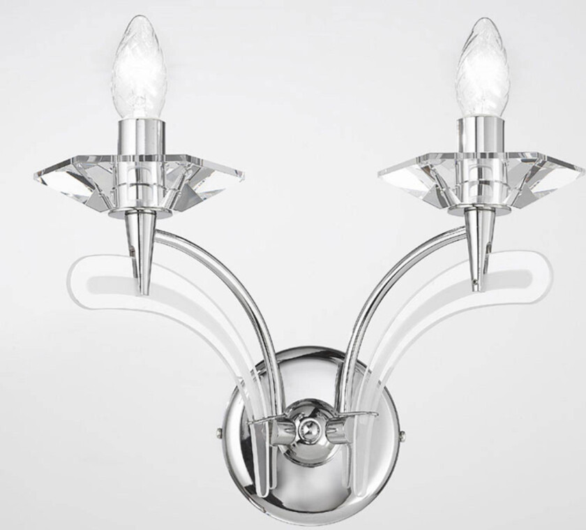 Vegglampe Icaro 2 lyskilder krom
