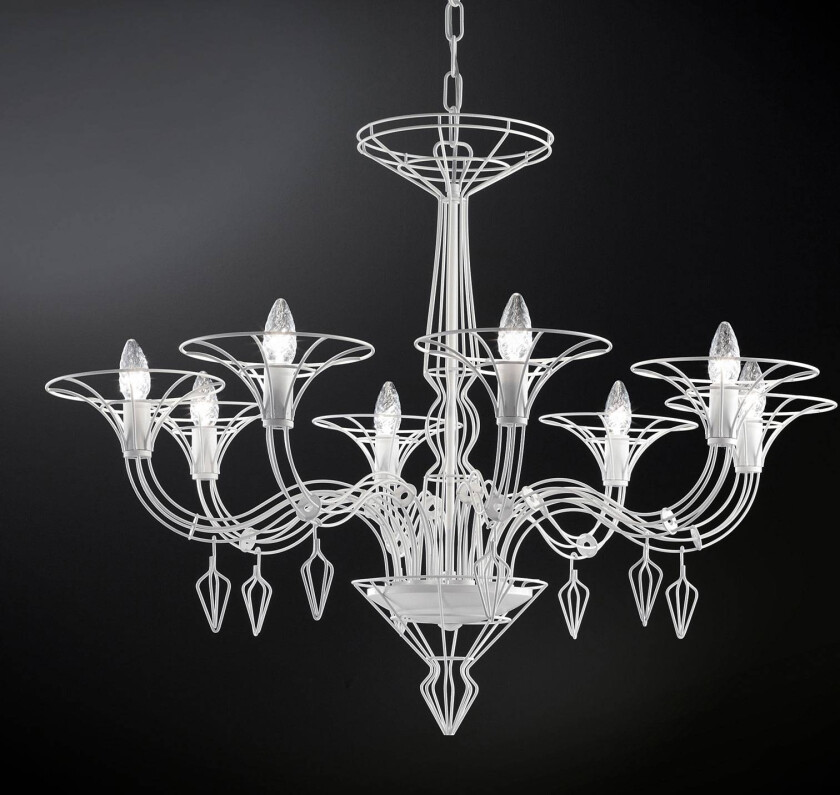 Lysekrone Dedalo 8 lyskilder hvit