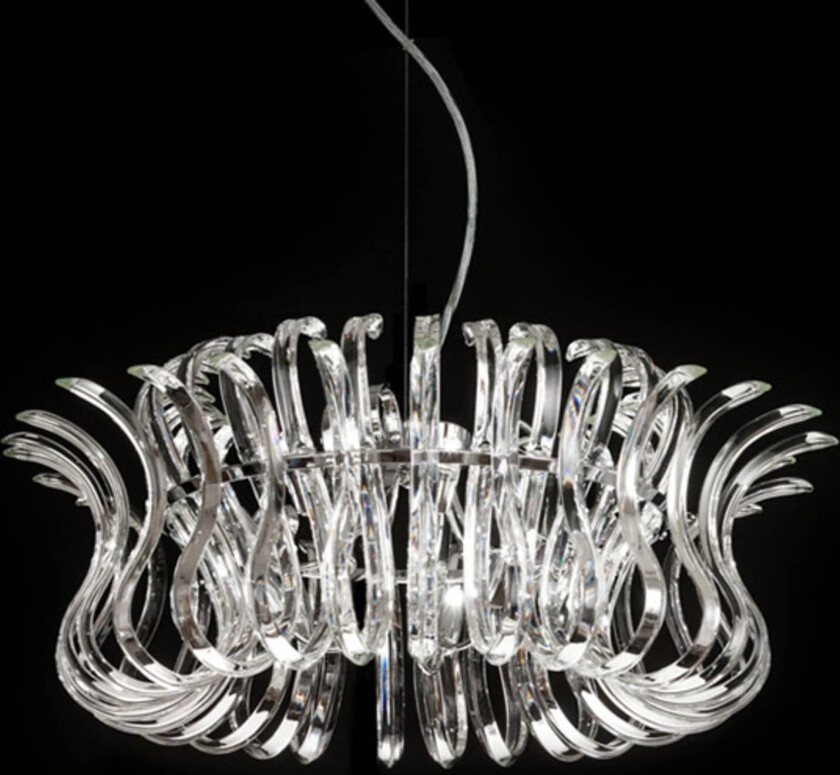 Wave glass-hengelampe med 65 cm diameter