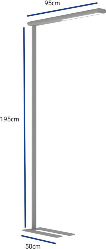 LED-gulvlampe for kontor MAULjet, dimbar, sølv