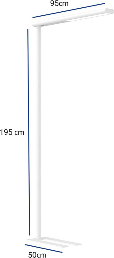 LED-gulvlampe for kontor MAULjet, dimbar, hvit