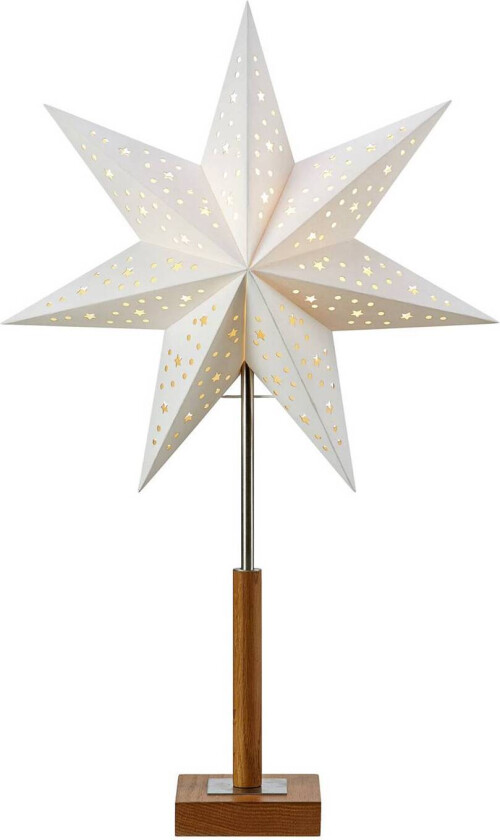 Adventsstjerne m/trefot Solvalla høyde 55 cm hvit