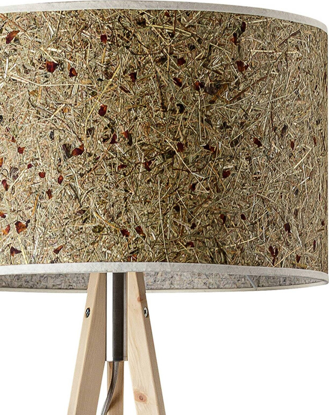 Ligno gulvlampe furu, høy/roseblomster