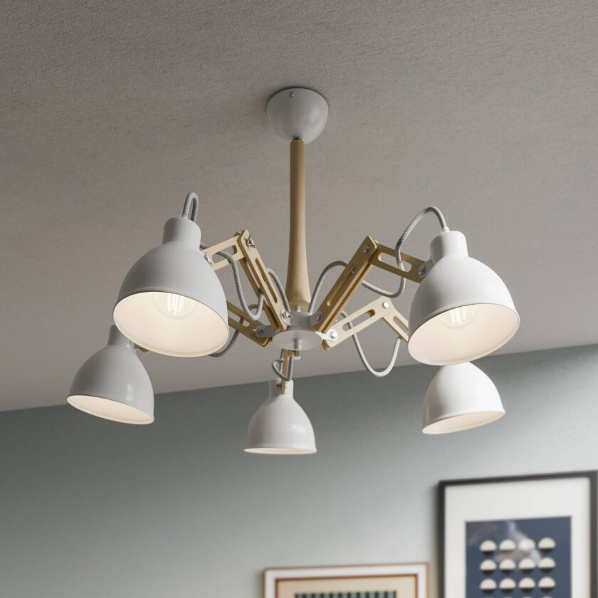 Taklampe Skansen 5 lyskilder justerbar, hvit