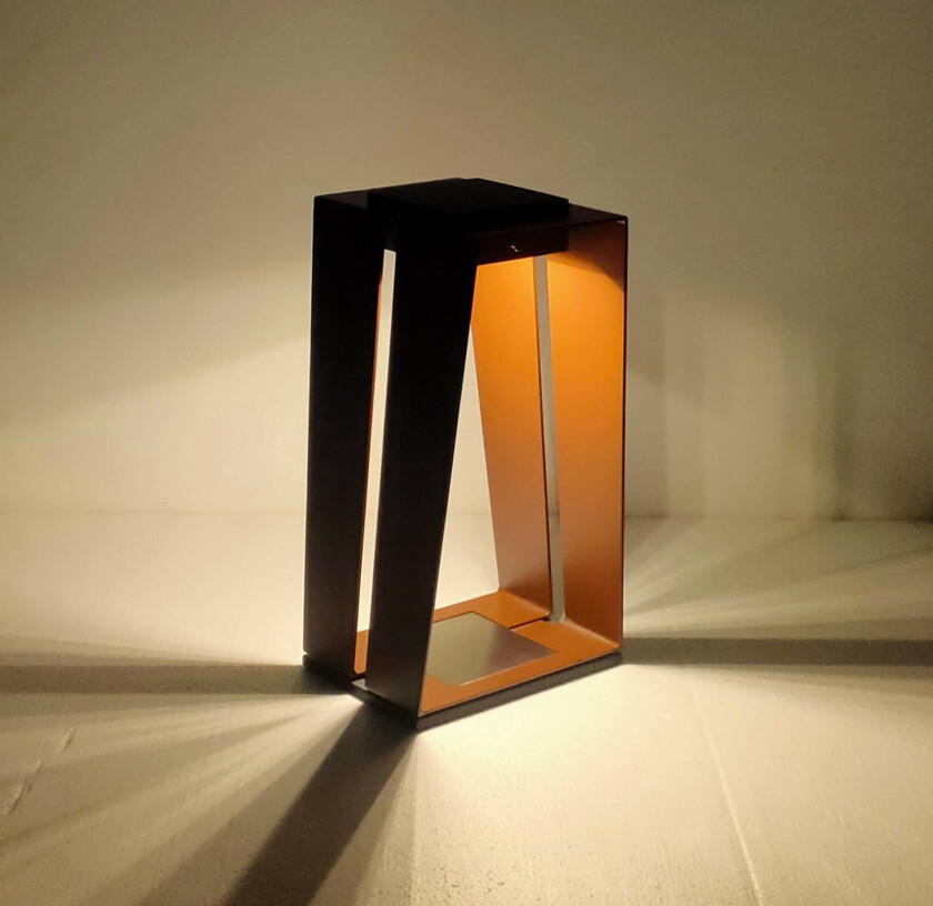 Skaal LED-solcellelykt med sensor, corten, 40 cm