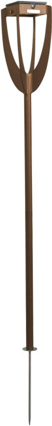 LED-solcellelampe Tulip med jordspyd, corten