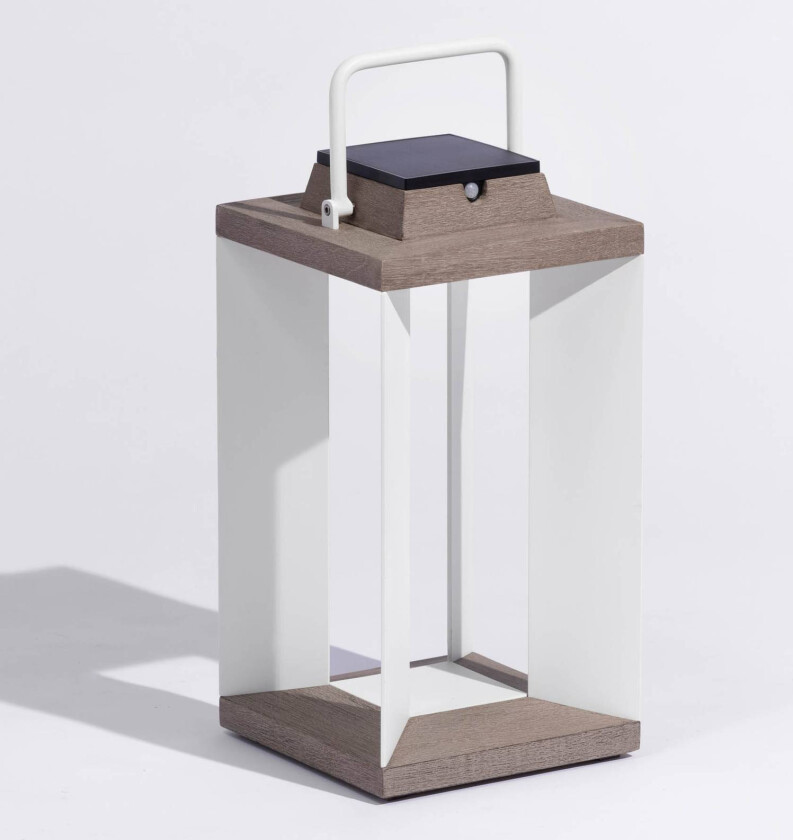 Solcelledrevet lykt Teckalu, Duratek/hvit, 45,5 cm