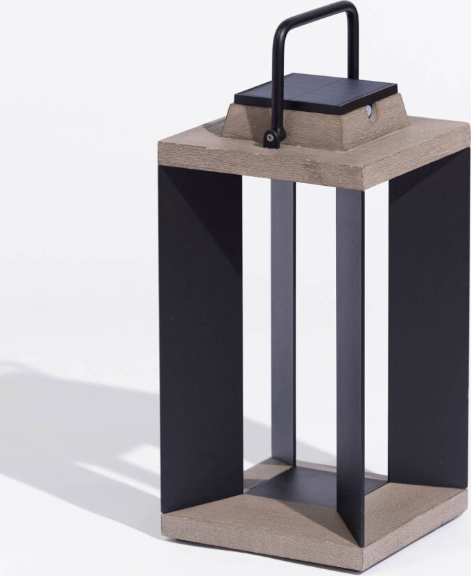 Solcelledrevet lykt Teckalu, Duratek/aluminium svart, 45,5 cm