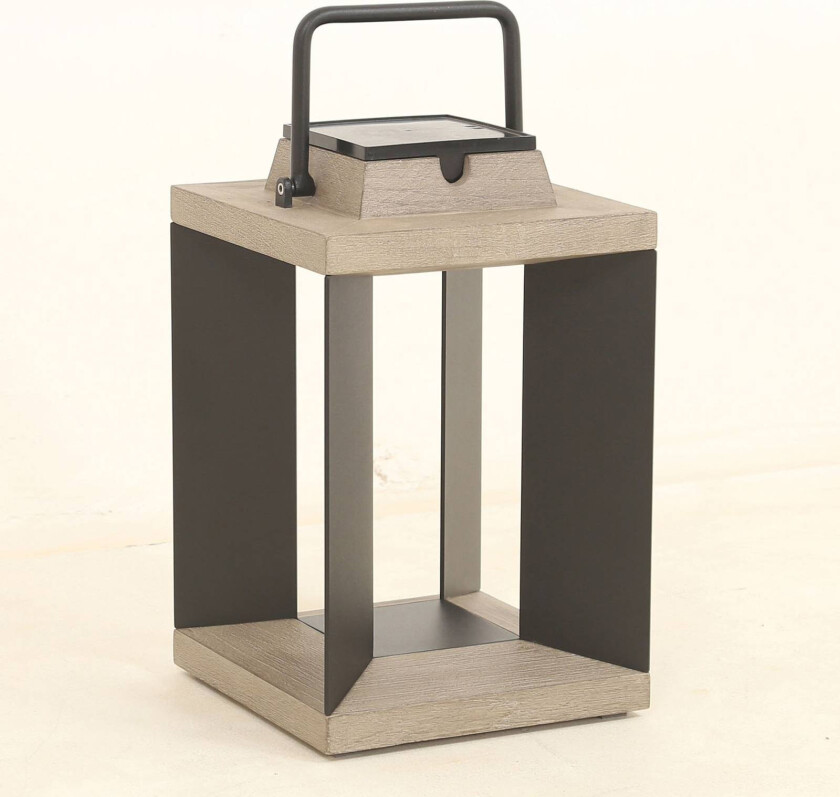 Teckalu solcellelykt, aluminium svart, 36,5 cm