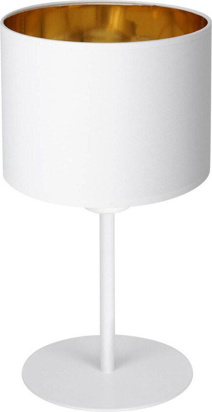 Bordlampe Soho, sylindrisk høyde 34cm hvit/gull