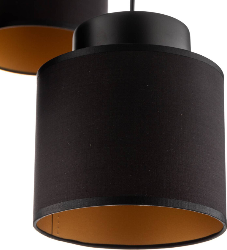 Pendellampe Soho sylindrisk rund 5fl svart/gull