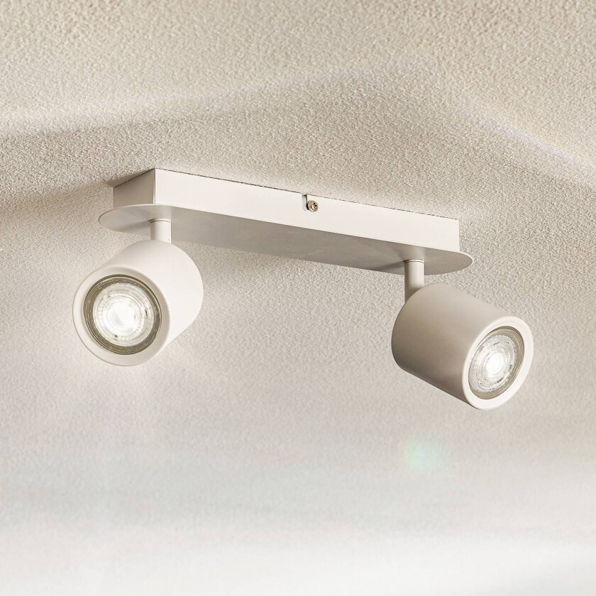 Modo takspotlight i rustfritt stål, hvit, to lamper