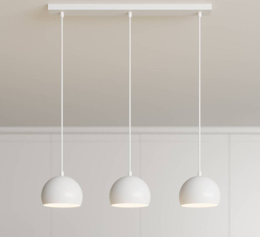 Sool pendellampe, hvit, tre lys