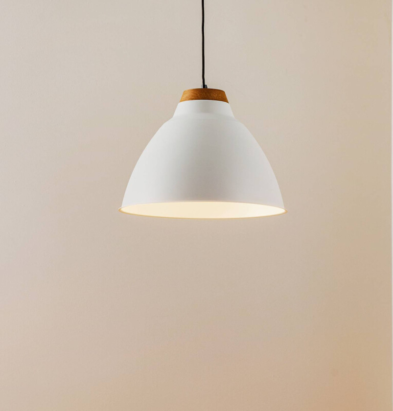 Skal pendellampe, hvit