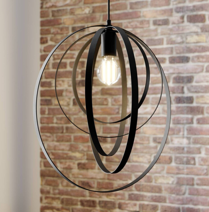 Ringo pendellampe, enkeltlys, svart