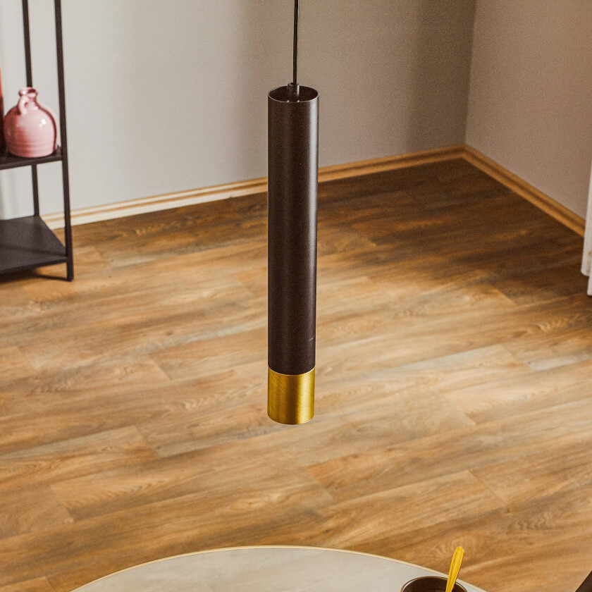 Nest pendellampe enkeltlys svart/gull