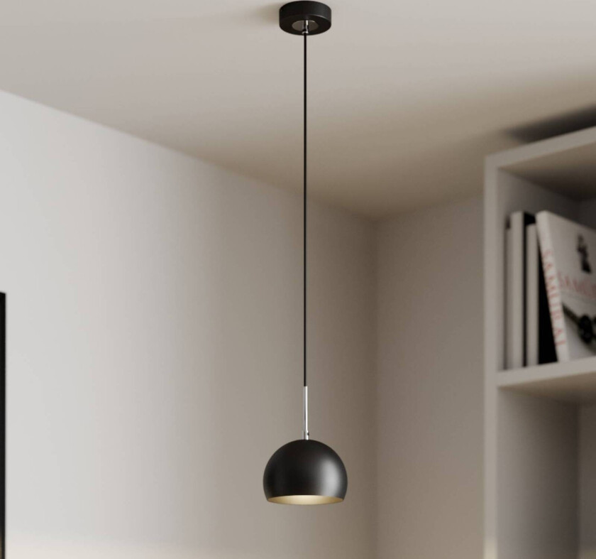 Cool pendellampe, enkeltlys, svart