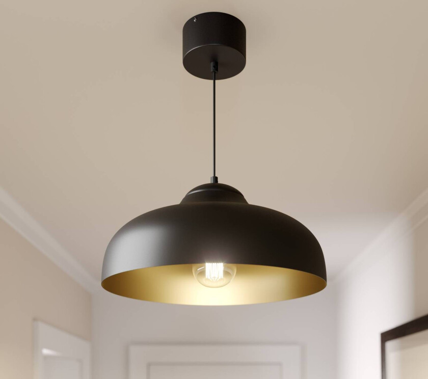 Hengelampe Basca, svart, gull, 1 lyskilder