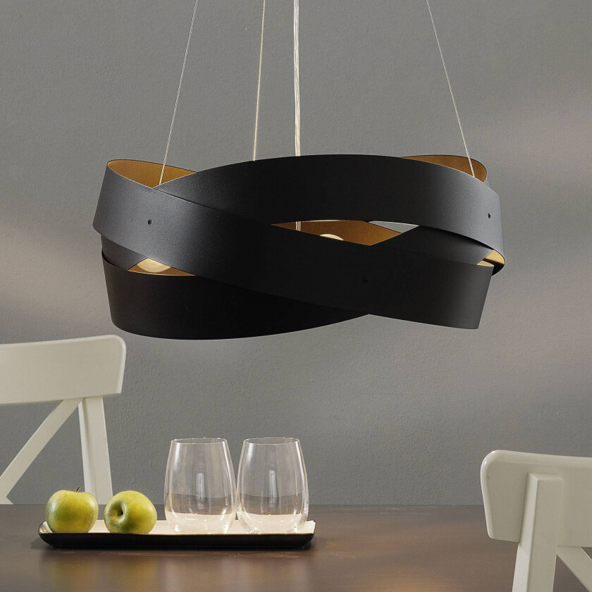 Hengelampe Tornado Ø 50 cm svart, 3 lyskilder