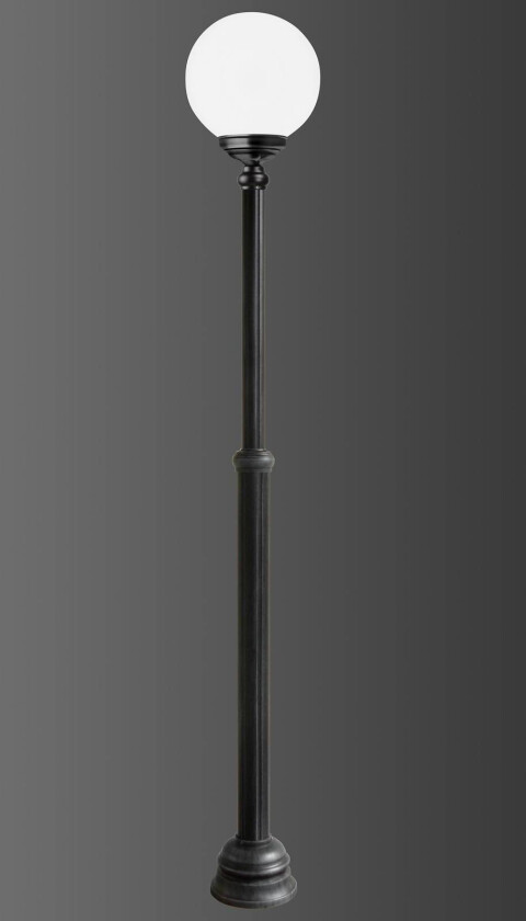 Lyktestolpe 1143, 1 lyskilde, svart/hvit