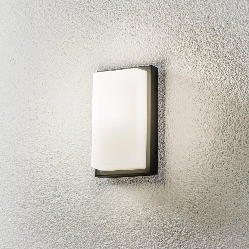 Utendørs vegglampe Babett E27 m/sensor grafitt