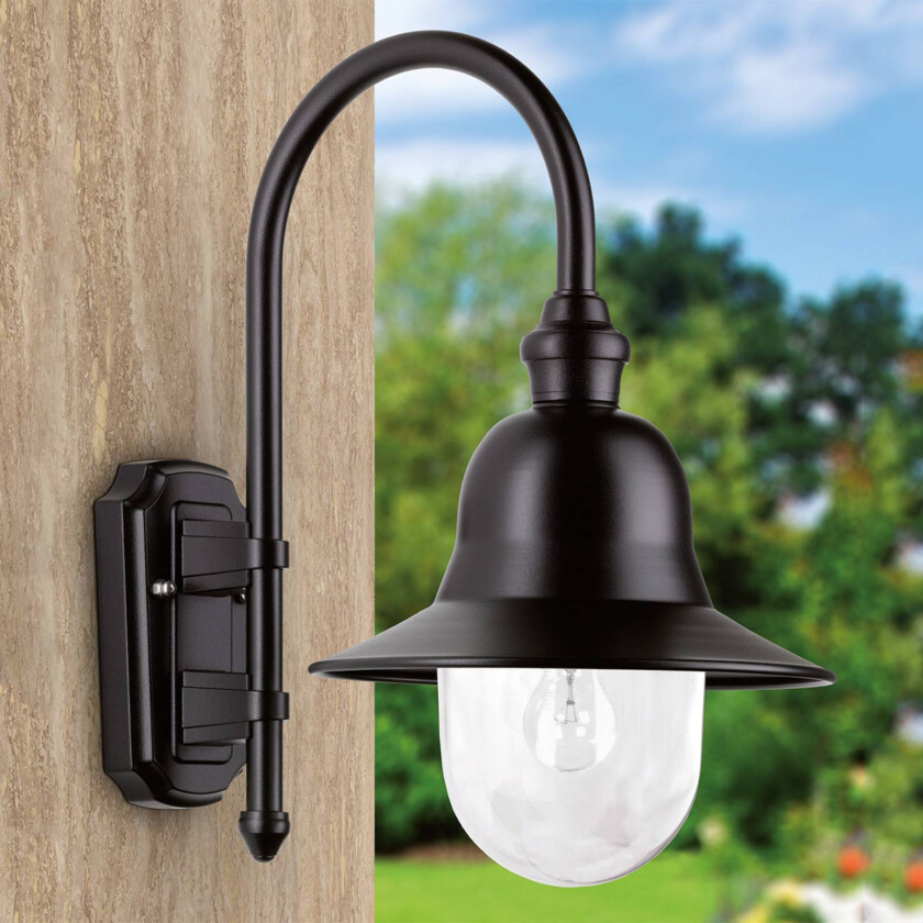 Nios utendørs vegglampe i svart