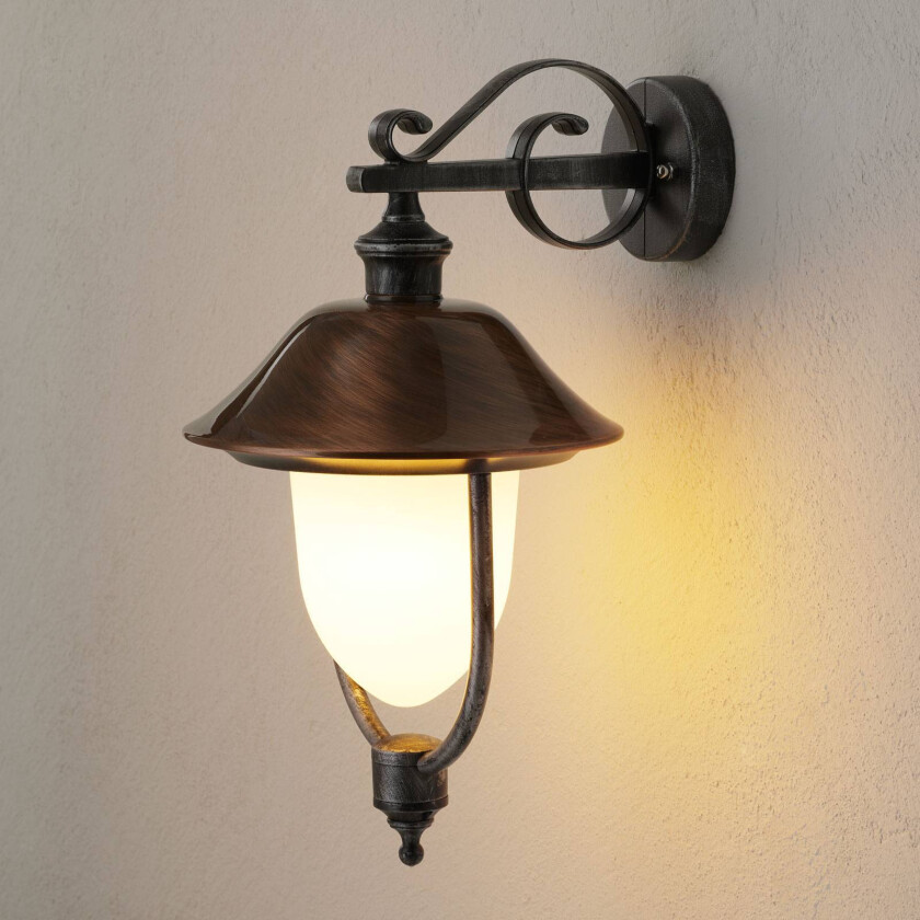 Utendørs vegglampe Peggy, pendel, kobber