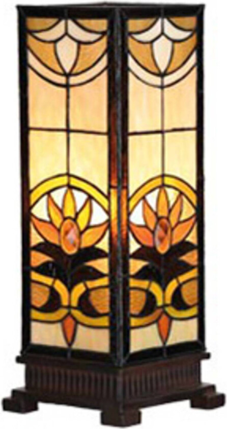 Rettlinjet bordlampe Sina i tiffanystil