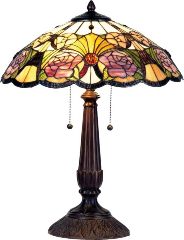 Blomstrende bordlampe Rose i Tiffany-stil