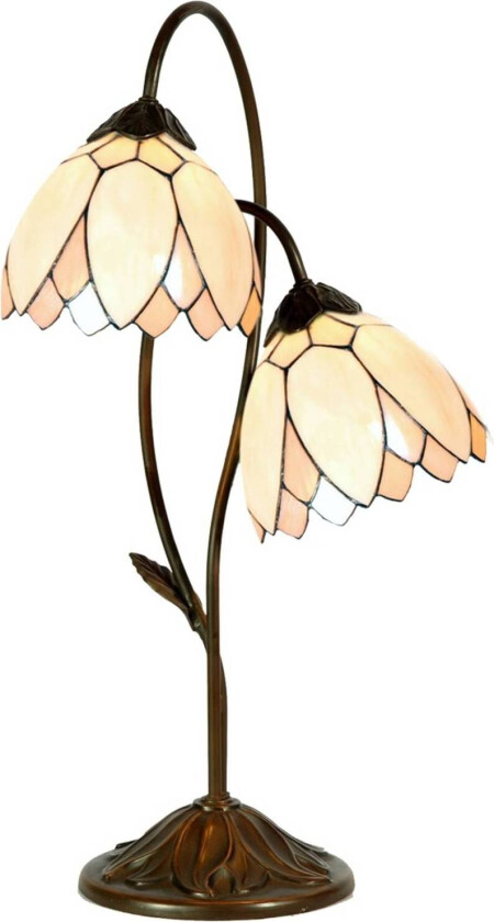 Bordlampe Liliana i Tiffany-stil, 2 lys