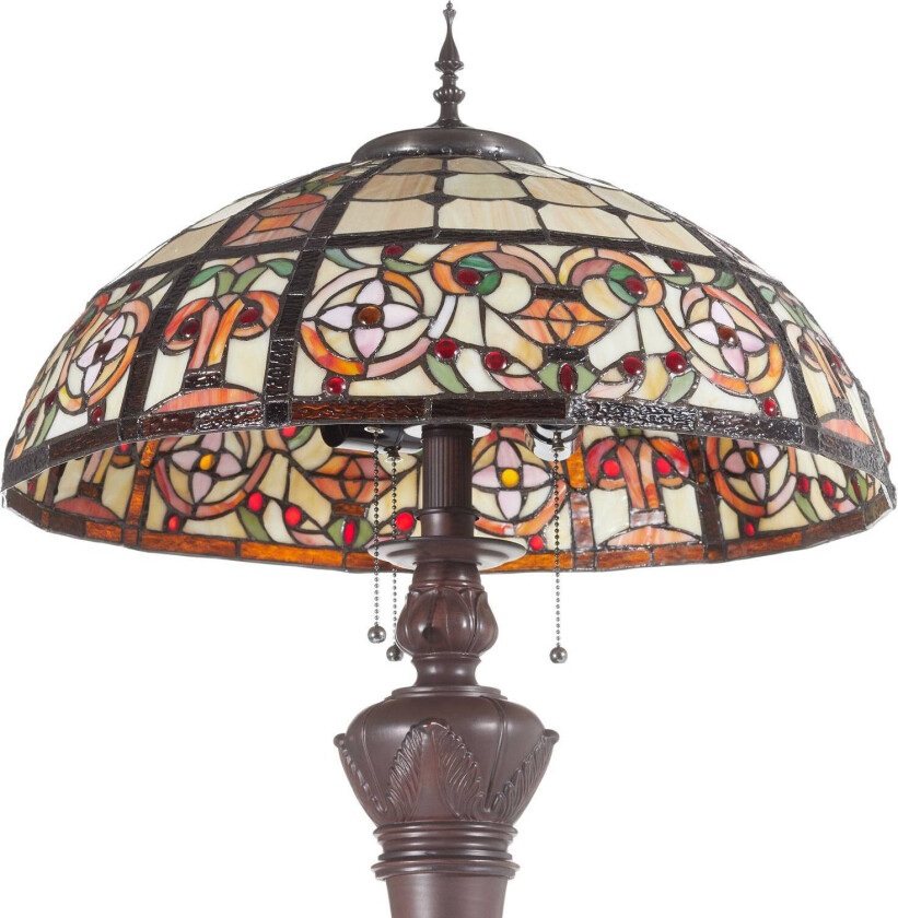 Luksuriøs stålampe Lindsay i Tiffany-stil